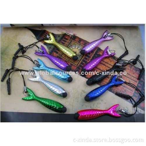 Mini Promotional Fish Stylus Touch Pen for iPhone and iPad, More Colors for Choice